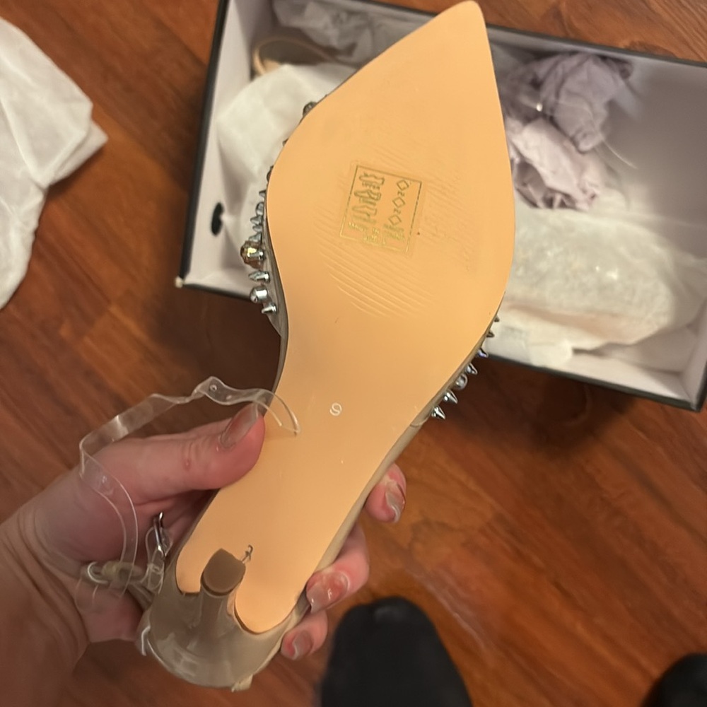 Azalea Wang Embellished PVC Pointed Toe Heels. Brand new sending an offering. - Picture 5 of 8